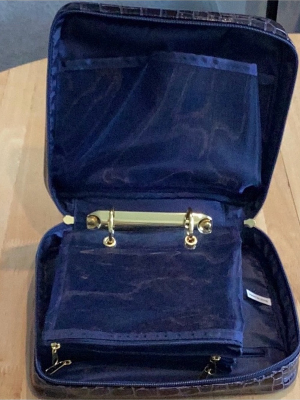 LipSense Purple Travel Jewelry Organizer with Gold Hardware
